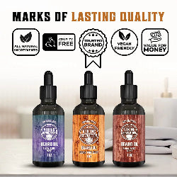- Beard Oil Conditioner - Natural Beard Oil - Variety Pack Mix Bay Rum, Unscented, Sandalwood, 3 Packs