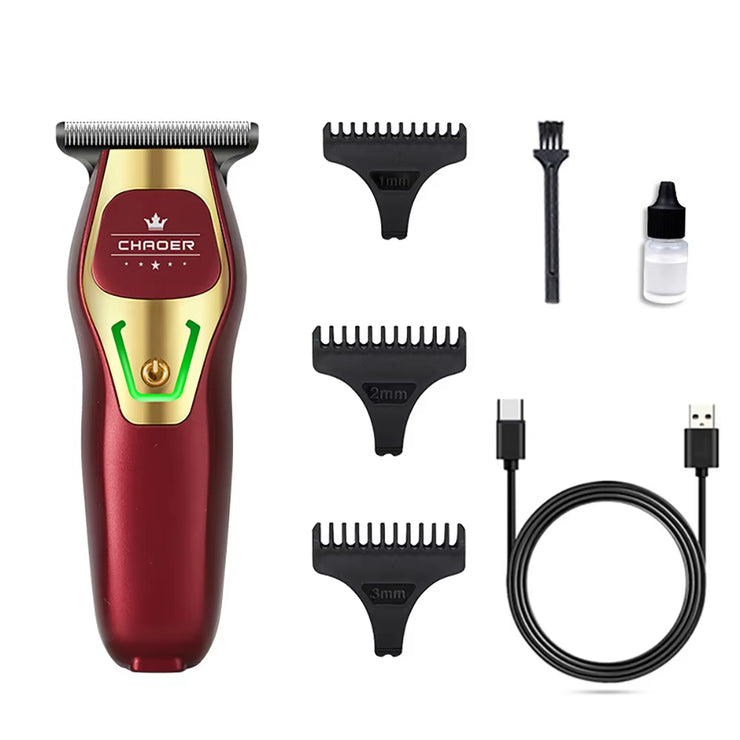 Powerful Professional Hair Trimmer Men 0 MM T Blade Electric Clipper Rechargeable Barber Haircut Machine Beard Trimmer Shaver