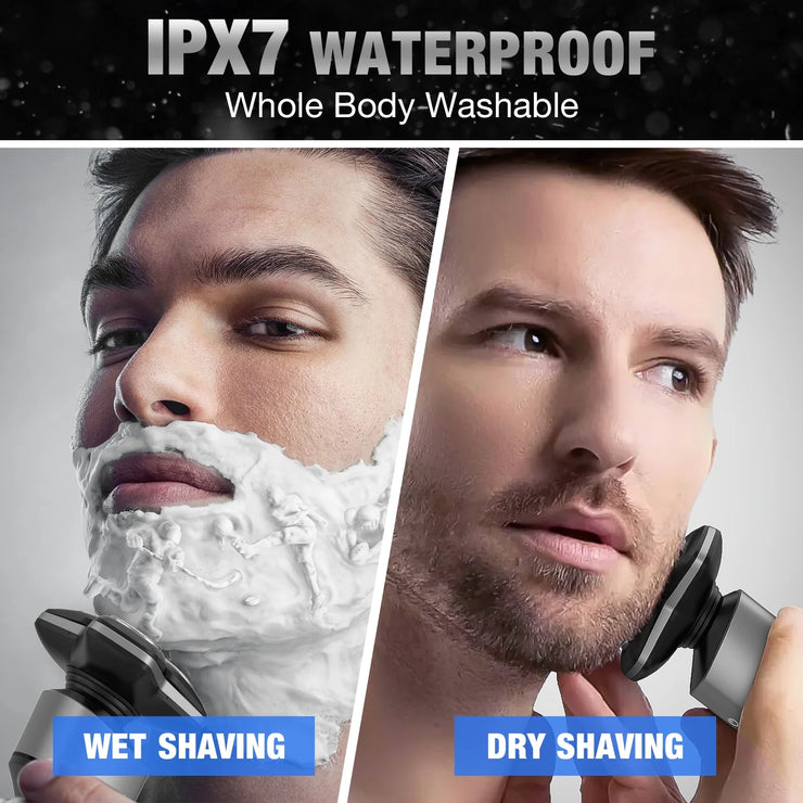 5-In-1 Electric Shaver for Men,Multi-Function Rechargeable Razor with Hair Trimmer, Nose Hair Trimmer,Wet/Dry Use,Cordless,Gray