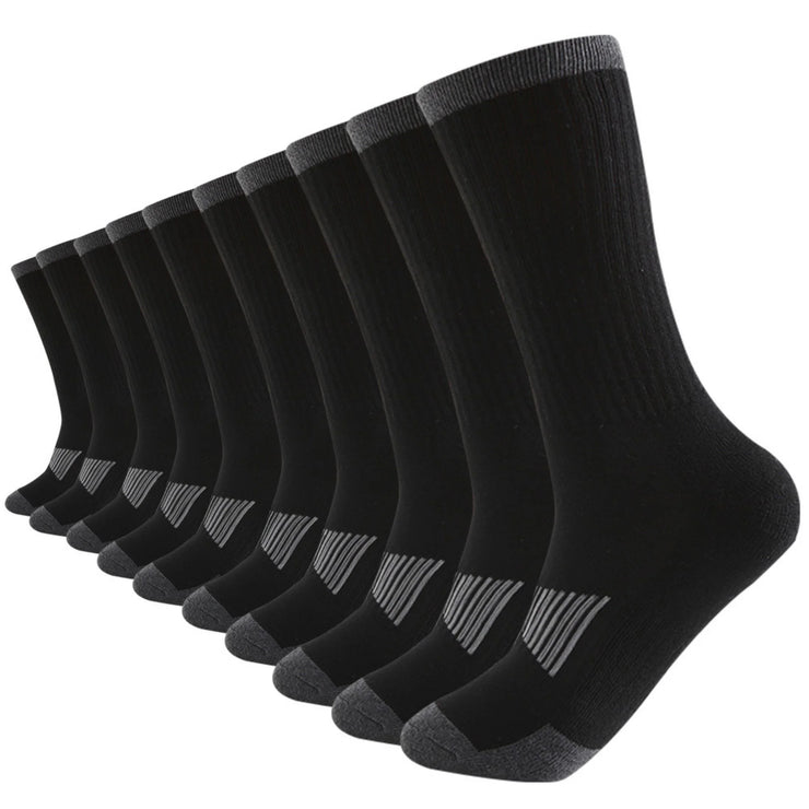 Men'S Athletic Workgear Crew Socks 10 Value Pack Shoe Sizes 6-12