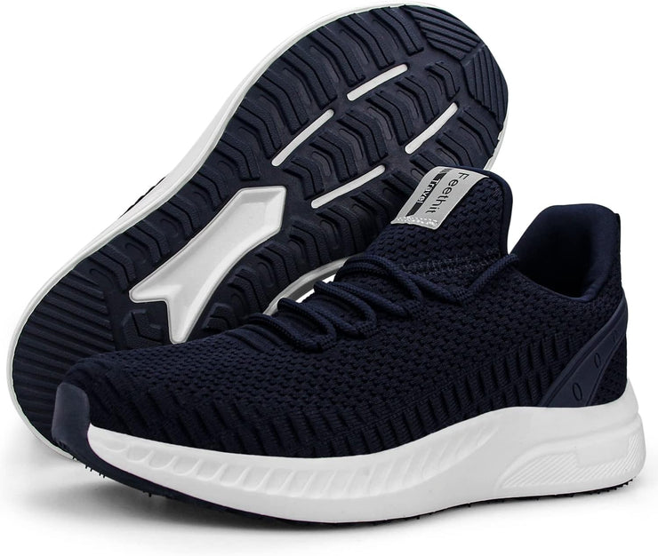 Mens Slip on Walking Shoes Blade Tennis Shoes Non Slip Running Shoes Lightweight Workout Shoes Breathable Mesh Fashion Sneakers