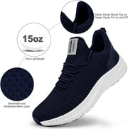 Mens Slip on Walking Shoes Blade Tennis Shoes Non Slip Running Shoes Lightweight Workout Shoes Breathable Mesh Fashion Sneakers