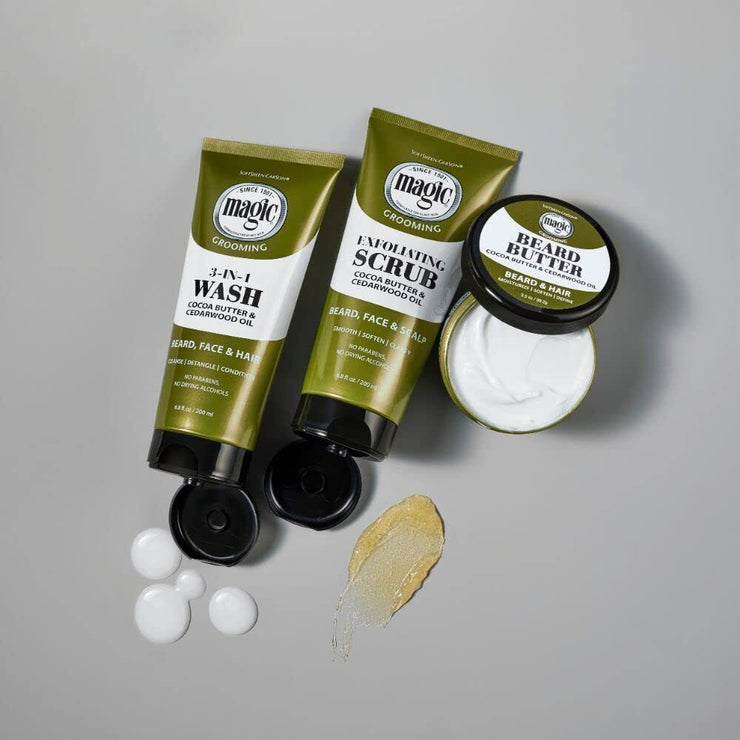 Magic Grooming Beard Butter Pack of 3 for Black Men Softens and Defines Beard