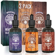 - Beard Oil Conditioner - Natural Beard Oil - Variety Pack Mix Bay Rum, Unscented, Sandalwood, 3 Packs