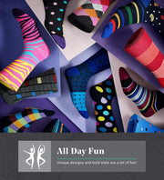Marino Mens Dress Socks - Fun Colorful Socks for Men - Cotton Funky Socks - 6 Pack