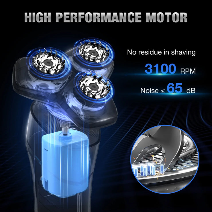 5-In-1 Electric Shaver for Men,Multi-Function Rechargeable Razor with Hair Trimmer, Nose Hair Trimmer,Wet/Dry Use,Cordless,Gray