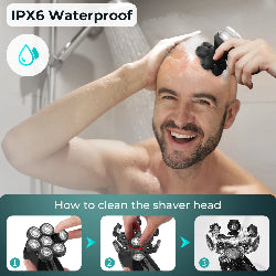 7D Head Shaver 5 in 1 Bald Head Shavers for Men Electric Razor, Waterproof Wet/Dry Mens Grooming Kit with Beard Clippers Nose Trimmer