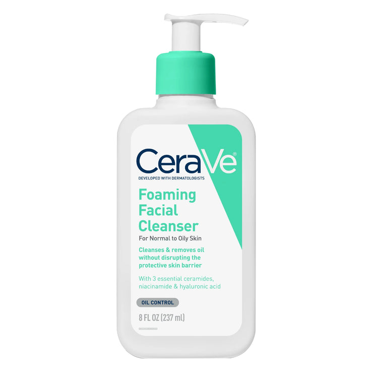 Foaming Facial Cleanser, Daily Face Wash for Normal to Oily Skin, 8 Fl Oz.