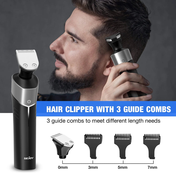 5-In-1 Electric Shaver for Men,Multi-Function Rechargeable Razor with Hair Trimmer, Nose Hair Trimmer,Wet/Dry Use,Cordless,Gray