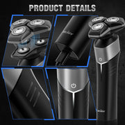 5-In-1 Electric Shaver for Men,Multi-Function Rechargeable Razor with Hair Trimmer, Nose Hair Trimmer,Wet/Dry Use,Cordless,Gray