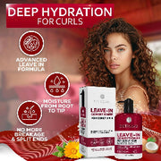Leave in Conditioner for Curly Hair Frizz Control for Women Men Restores Dry