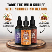 - Beard Oil Conditioner - Natural Beard Oil - Variety Pack Mix Bay Rum, Unscented, Sandalwood, 3 Packs