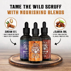 - Beard Oil Conditioner - Natural Beard Oil - Variety Pack Mix Bay Rum, Unscented, Sandalwood, 3 Packs