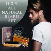 - Beard Comb & Beard Brush Set for Men - Natural Boar Bristle Brush and Dual Action Pear Wood Comb with Velvet Travel Pouch