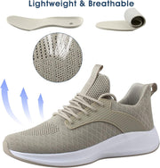 Mens Running Tennis Shoes – Non Slip Men Slip on Sneakers Lightweight Men’S Walking Shoes for Work Casual Sport Athletic Gym Travel Indoor Outdoor Khaki,43