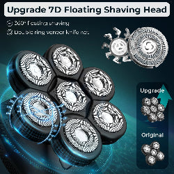 7D Head Shaver 5 in 1 Bald Head Shavers for Men Electric Razor, Waterproof Wet/Dry Mens Grooming Kit with Beard Clippers Nose Trimmer