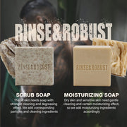 Mens Bar Soap Set Cleansing All Natural Handmade Moisturizing & Exfoliating Oatmeal Scrub Soap Gift for Men | 5.3Oz of 6 Bars
