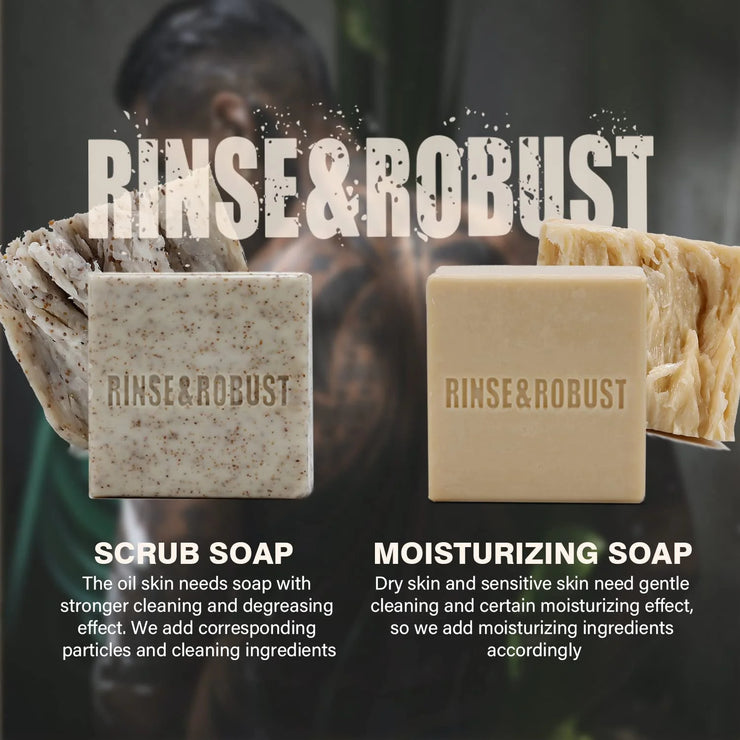 Mens Bar Soap Set Cleansing All Natural Handmade Moisturizing & Exfoliating Oatmeal Scrub Soap Gift for Men | 5.3Oz of 6 Bars