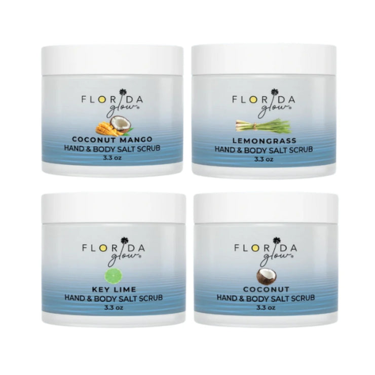 Florida Glow Original Salt Scrub, Exfoliating Body Scrub with Marine Algae & Coconut Oil, 12.1Oz