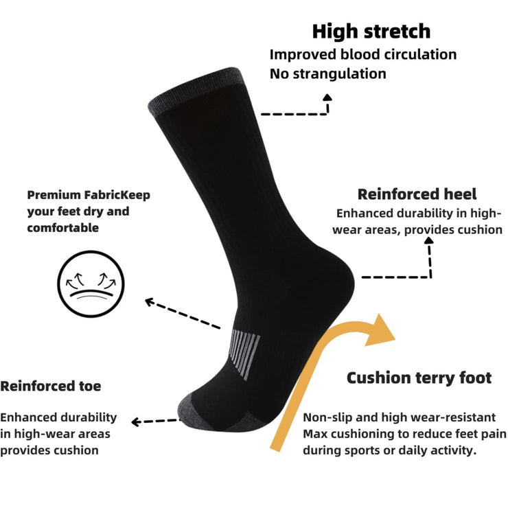 Men'S Athletic Workgear Crew Socks 10 Value Pack Shoe Sizes 6-12