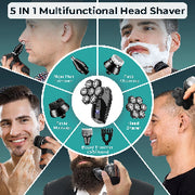 7D Head Shaver 5 in 1 Bald Head Shavers for Men Electric Razor, Waterproof Wet/Dry Mens Grooming Kit with Beard Clippers Nose Trimmer