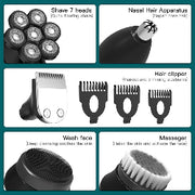 7D Head Shaver 5 in 1 Bald Head Shavers for Men Electric Razor, Waterproof Wet/Dry Mens Grooming Kit with Beard Clippers Nose Trimmer