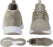 Mens Running Tennis Shoes – Non Slip Men Slip on Sneakers Lightweight Men’S Walking Shoes for Work Casual Sport Athletic Gym Travel Indoor Outdoor Khaki,43
