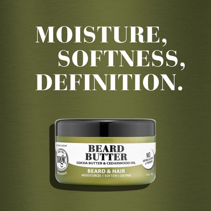 Magic Grooming Beard Butter Pack of 3 for Black Men Softens and Defines Beard