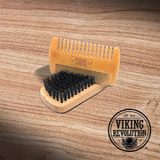 - Beard Comb & Beard Brush Set for Men - Natural Boar Bristle Brush and Dual Action Pear Wood Comb with Velvet Travel Pouch