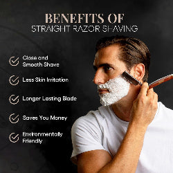 Best Straight Razor - Shave Ready Straight Edge Razor, Japanese Steel + Biblical Wood Straight Razor for Men, Barber Approved Straight Razor, Mens Straight Razor, Leather Case, Close Shave, Great Gift