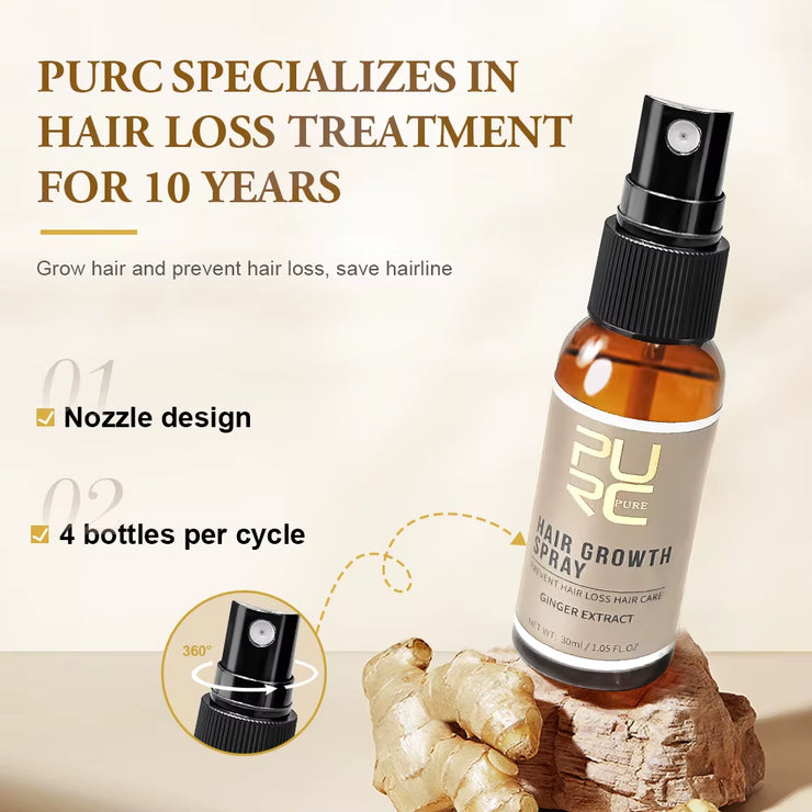 Hair Growth Spray Hair Loss Treatment Oil for Men Women Ginger Fast Hair Regrowth Thinning Hair Care Products