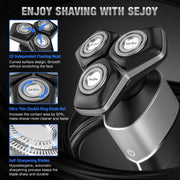 5-In-1 Electric Shaver for Men,Multi-Function Rechargeable Razor with Hair Trimmer, Nose Hair Trimmer,Wet/Dry Use,Cordless,Gray