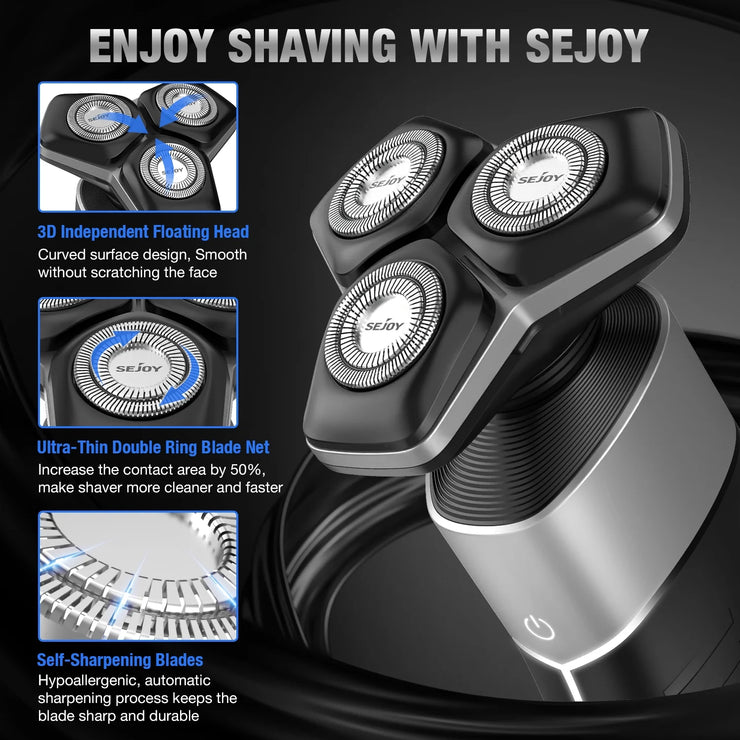 5-In-1 Electric Shaver for Men,Multi-Function Rechargeable Razor with Hair Trimmer, Nose Hair Trimmer,Wet/Dry Use,Cordless,Gray