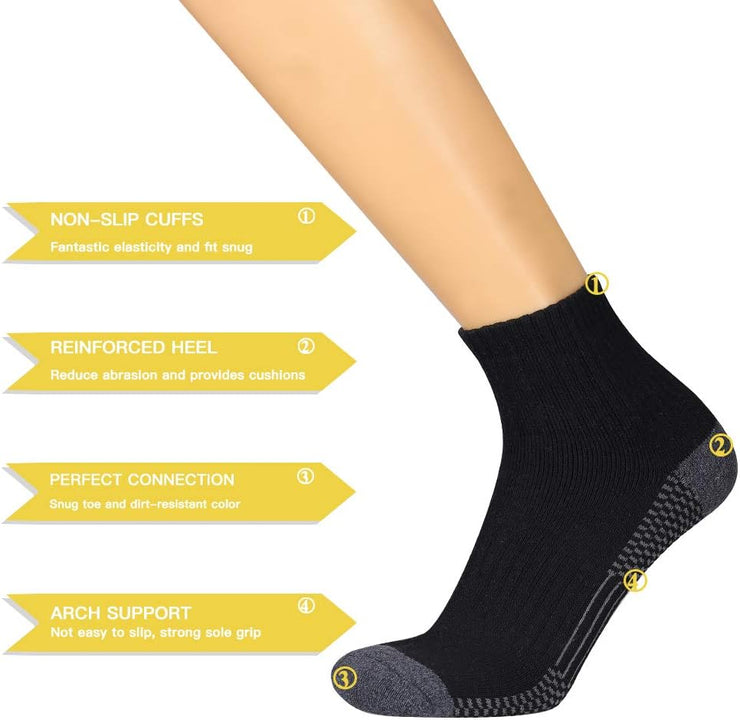 Men'S Athletic Ankle Socks 12 Pack Mens Cushion Comfort Casual Running Sock Size 10-13